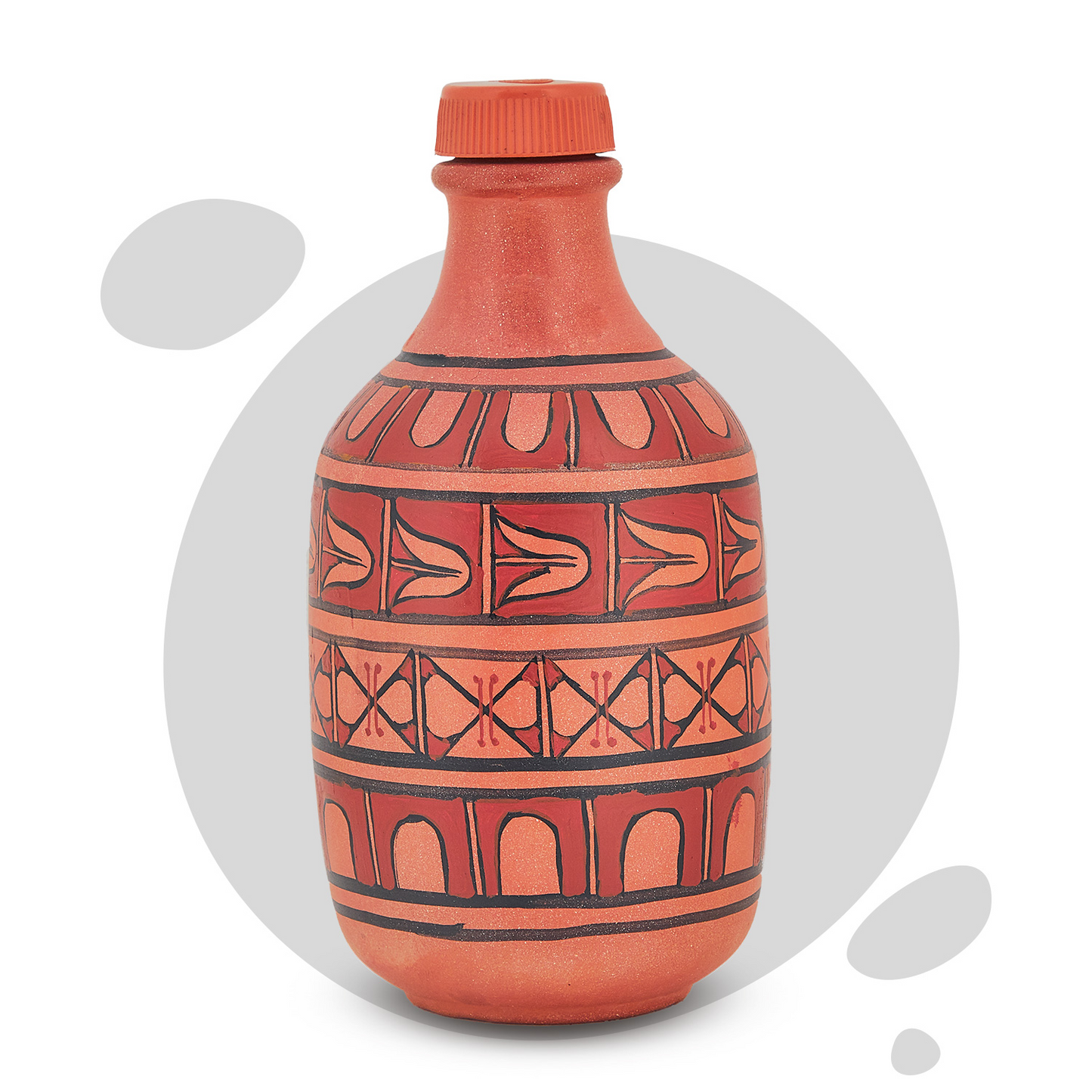 Eco-Friendly Earthen Clay Water Bottle | Natural Cooling, Handmade Red Bottle