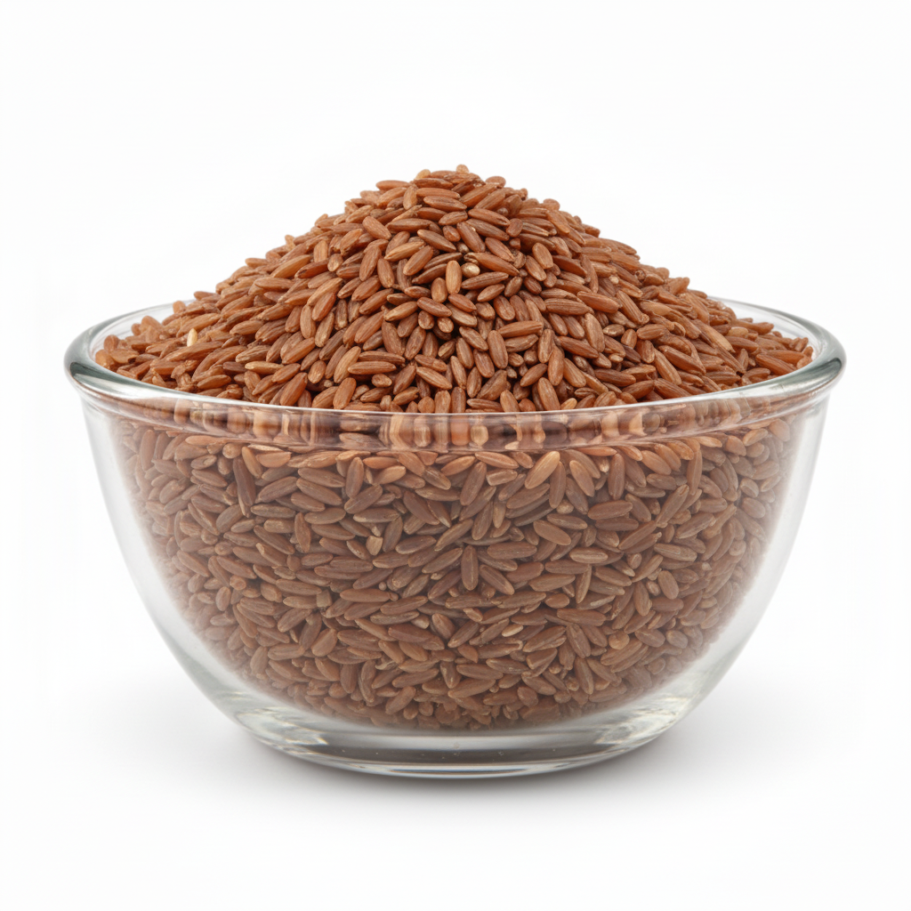 Clear glass bowl filled with bamboo rice