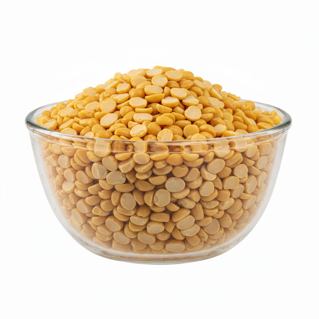 Chana dal in the supplied glass bowl