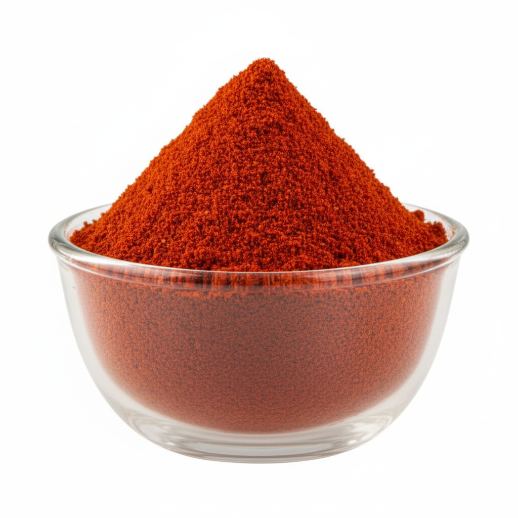 Chilli powder in the exact glass bowl