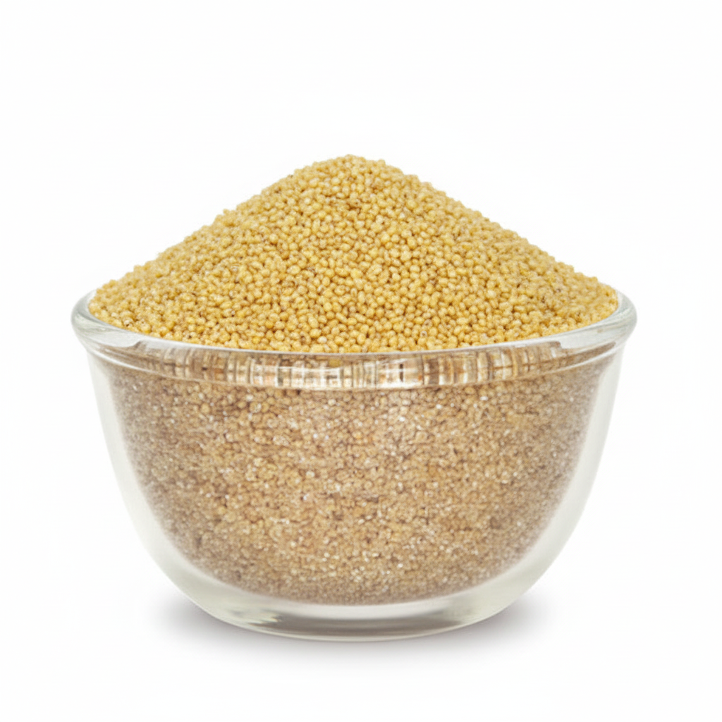 Foxtail Millet in a clear glass bowl
