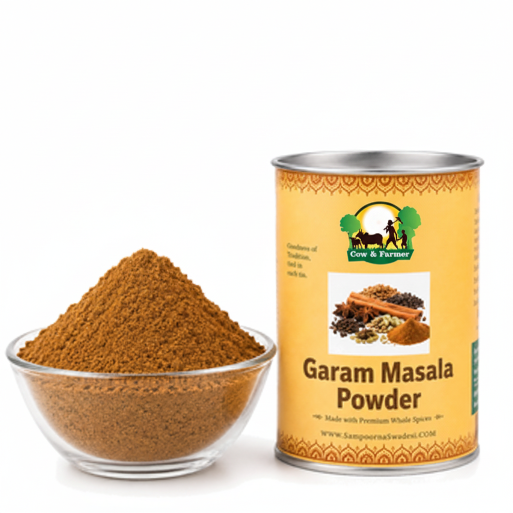 Garam Masala Powder with Cow & Farmer logo