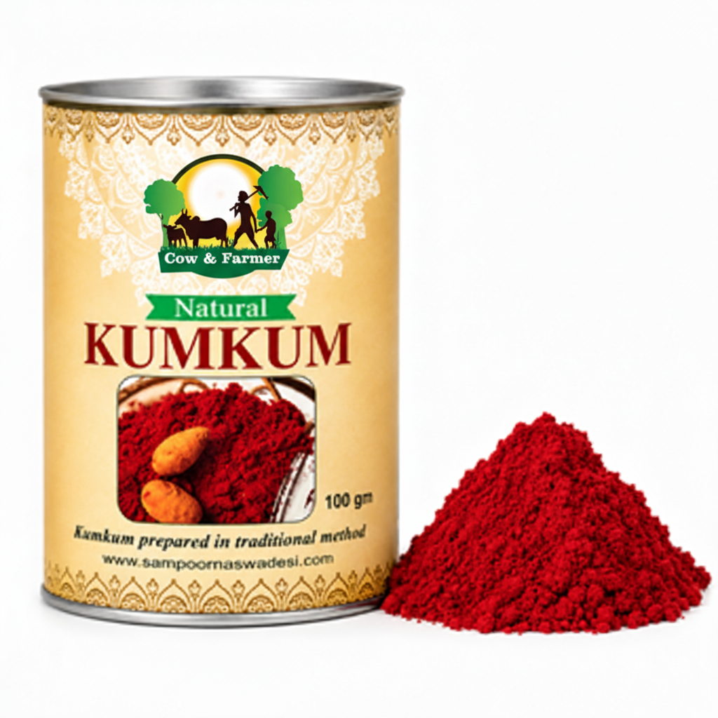 Natural Kumkum 150gm with Cow and Farmer logo