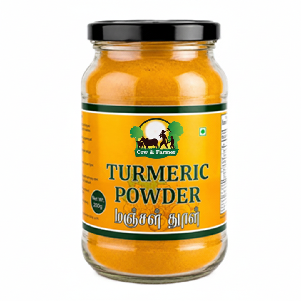 Turmeric Powder 200gm with Cow and Farmer logo