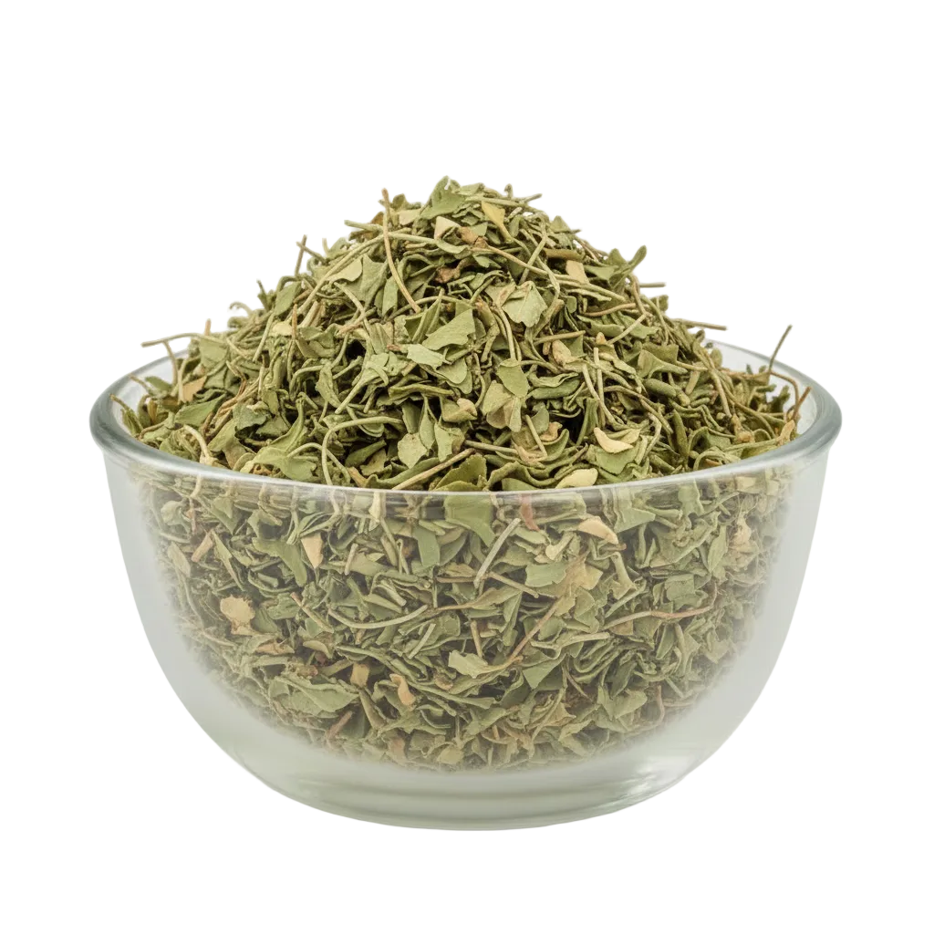 Kasuri methi dried fenugreek leaves in the glass bowl