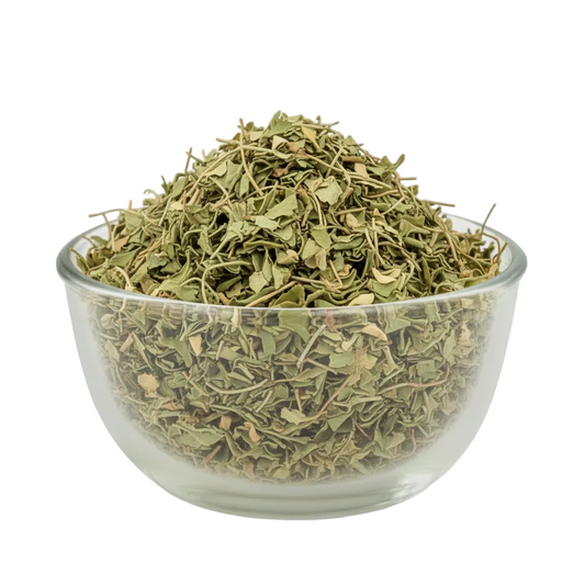 Kasuri methi dried fenugreek leaves in the glass bowl