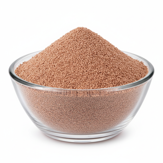 Ragi Java flour in the requested glass bowl
