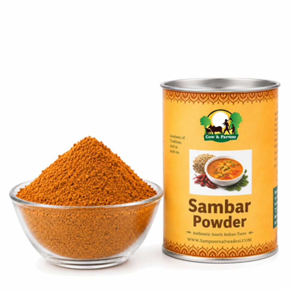 Sambar Powder with Cow & Farmer logo