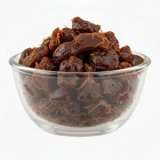 Tamarind pieces in the exact glass bowl