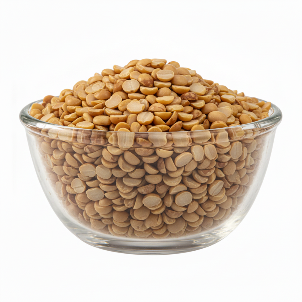 Toor dal with skin in the supplied glass bowl