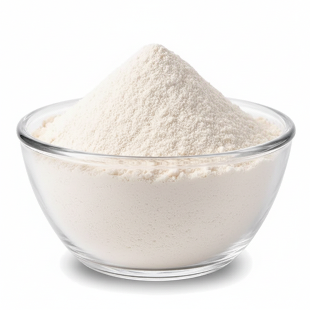 White Wheat Maida in the reference glass bowl